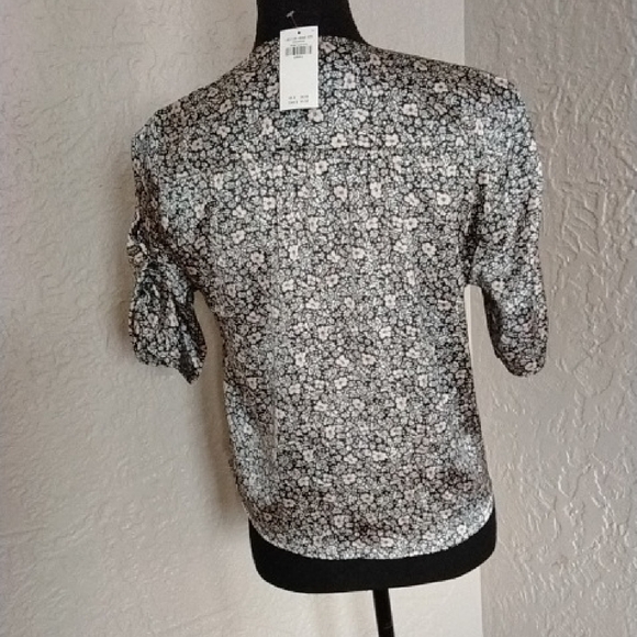 Abercrombie & Fitch Pink Gray Tie Front Blouse - Picture 4 of 8